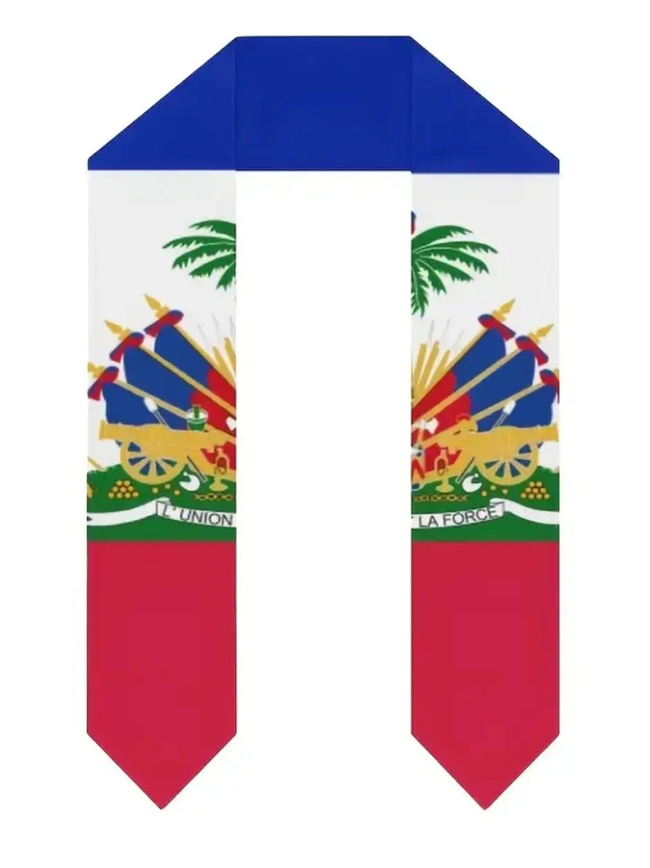 Haitian Flag Graduation Shawl